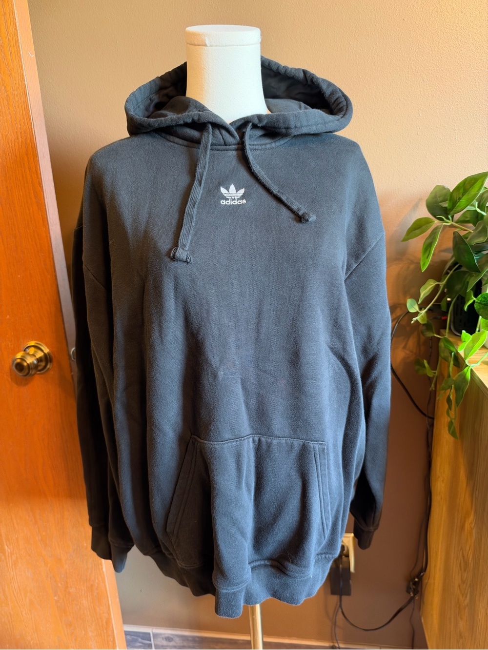 adidas Black Trefoil Pullover Hoodie